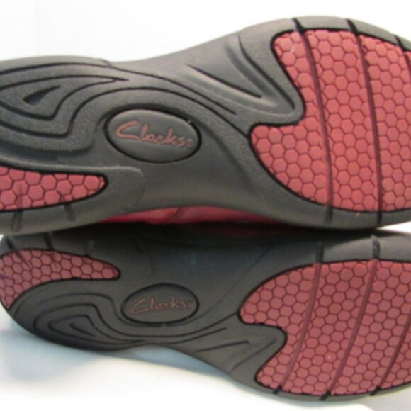 Clarks Dark Red Leather Ankle Boots - Picture 12 of 16